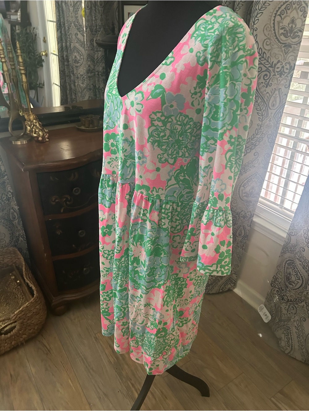 Lilly Pulitzer Pink, Green & Light Blue Floral Mini Dress - Picture 2 of 4